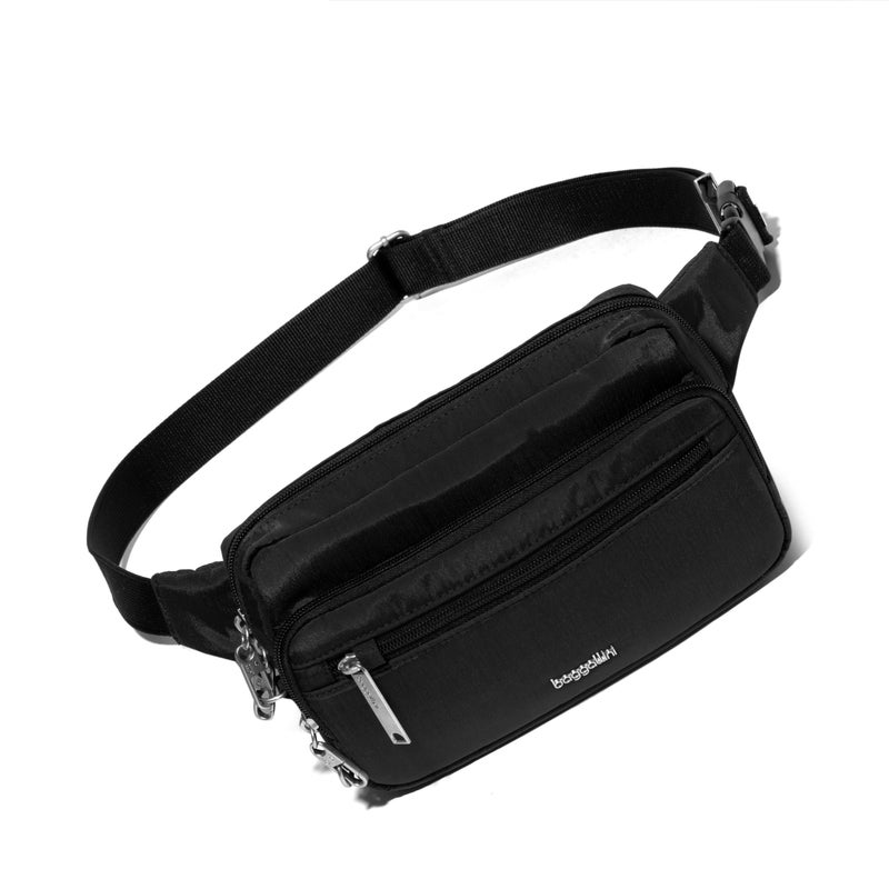 Baggallini Securtex Anti-theft Belt Bag 8.8"x5.5" Crossbody Fanny Pack for Women RFID Wallet Locking Zipper Travel Purse - Image 1