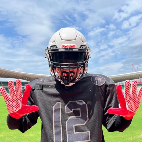 LeCool Football Mouth Guard with Connected Strap- 3D Beast Chrome Adult and Youth Mouth Guard-Mouth Piece for Sports for Maximum Air Flow and Teeth Protection (Black-Red, with Diamonds) - Image 5