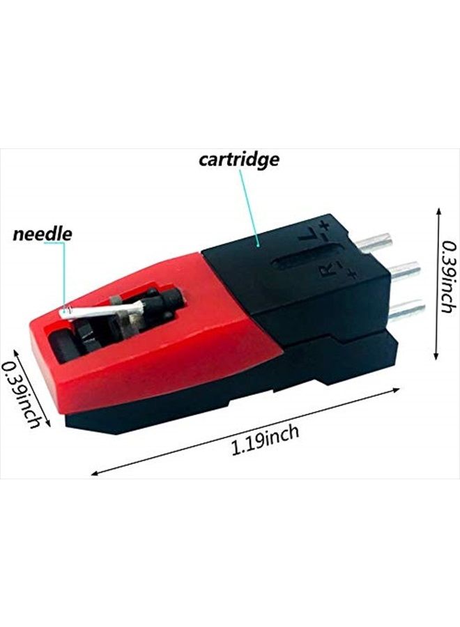 ACKLLR 2 Pack Record Player Cartridge, Replacement Vinyl Turntable Cartridge with Needle Stylus for Vintage LP for Record Player Phono Phonograph - Image 2