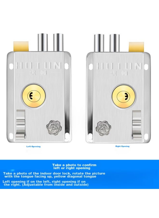 Hotun Anti-theft Door Lock, Exterior Door Lock, Old-style Door Lock, Iron Door Lock, Wooden Door Lock, Interior And Exterior Door Lock, 9698 Left-opening - Image 1