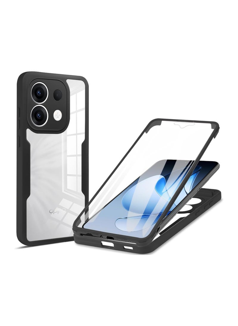 general Case Compatible Oppo Reno 13 5G, 360° Full Body Protection Shockproof TPU Transparent Case with Screen Protector for Reno 13 - Image 1