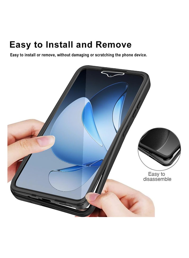 general Case Compatible Oppo Reno 13 5G, 360° Full Body Protection Shockproof TPU Transparent Case with Screen Protector for Reno 13 - Image 4