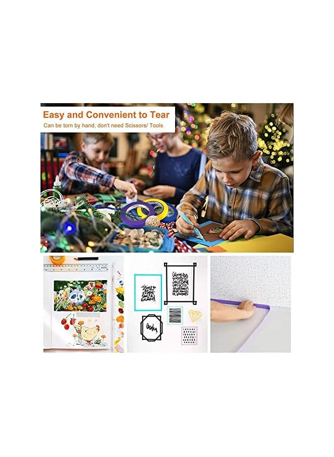 PROMASS promass Colored Masking Tape,Colored Painters Tape for DIY Arts Painting or Crafts, Labeling or Coding,Art Supplies for Kids Craft Tape,6 Different Color Rolls - Masking Tape (20mm x 12m)  - Image 2