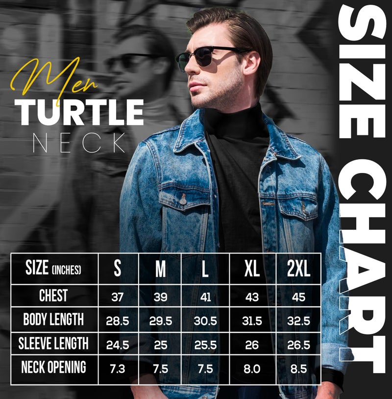 Utopia Wear Men's Turtleneck Slim Fit Lightweight Pullover Top, XX-Large, Black - Image 2
