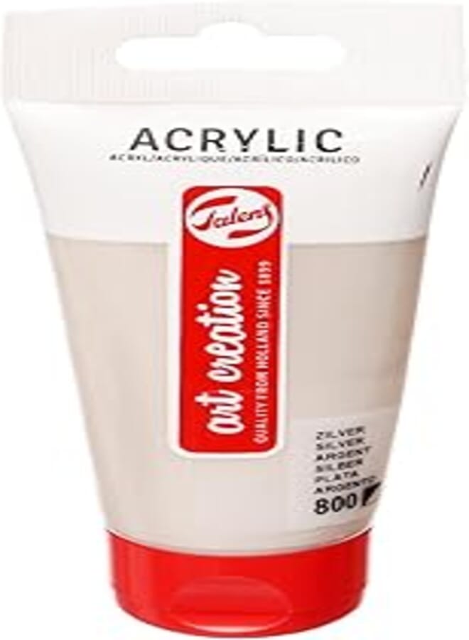Royal Talens 3511800M High Quality Acrylic Colours 75ML With Pigment And Eco-Friendly Material(800) Suitable For Home, School, Or Educational Centers - Silver
