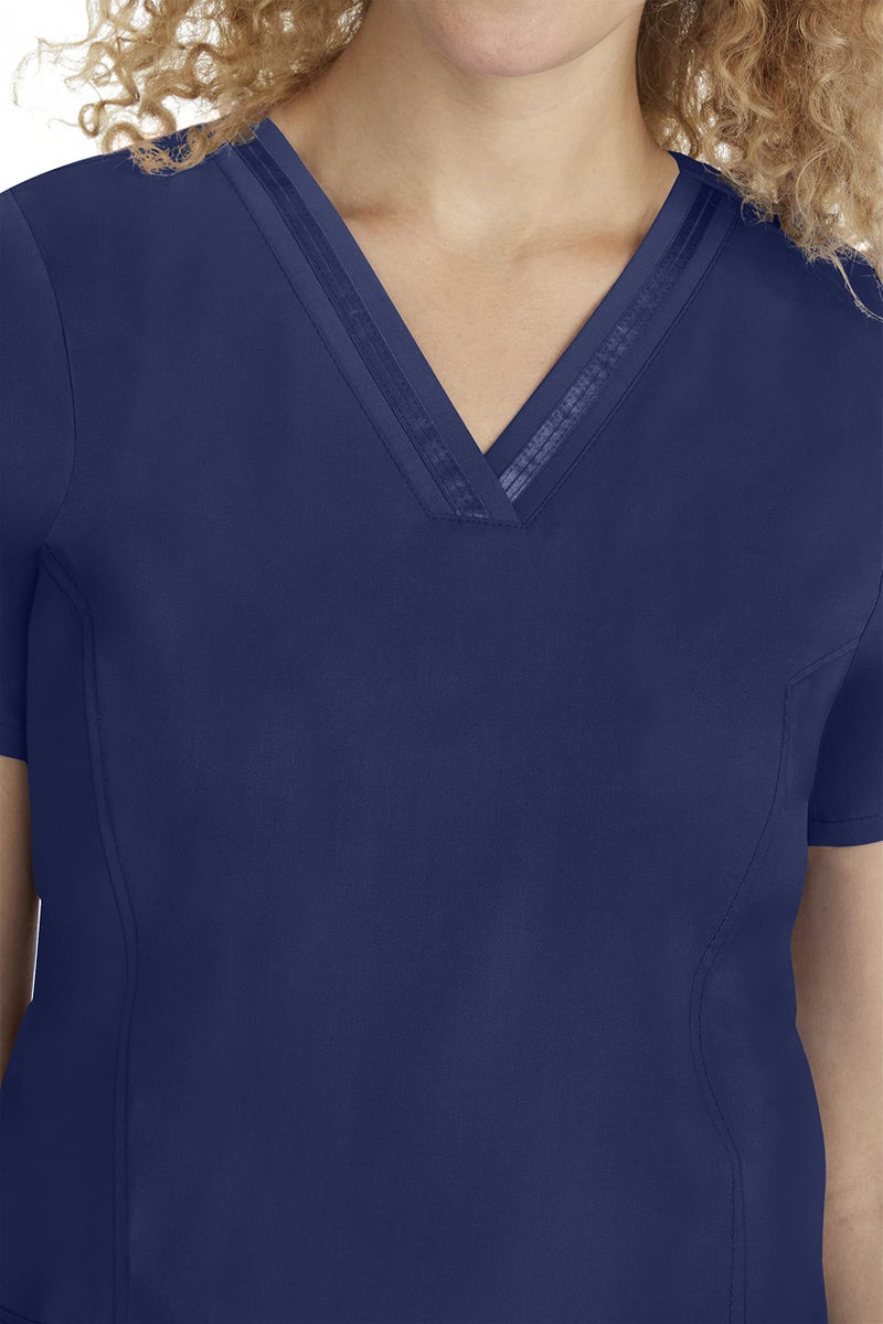 Healing Hands Scrub Top for Women with 3 Pockets and Easy Care, 2-Way Stretch Fabric 2278, L, Navy - Image 5