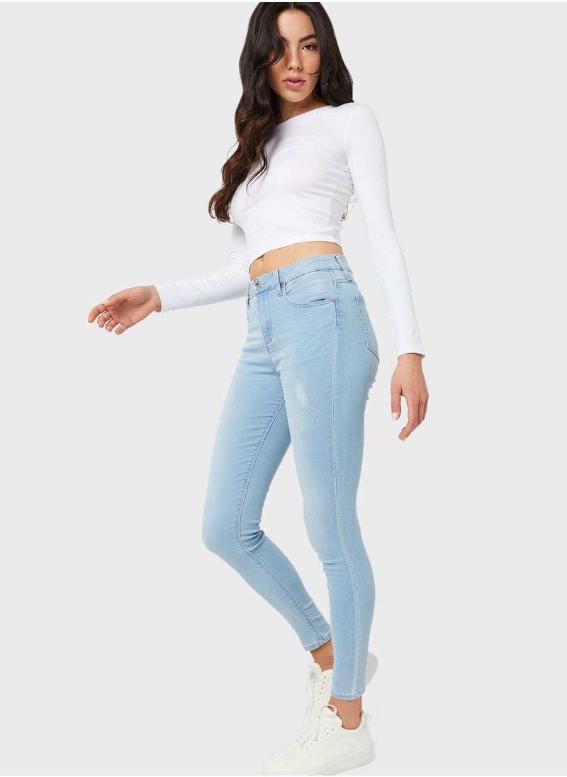 Ardene High Waist Denim Jeggings  - Image 4