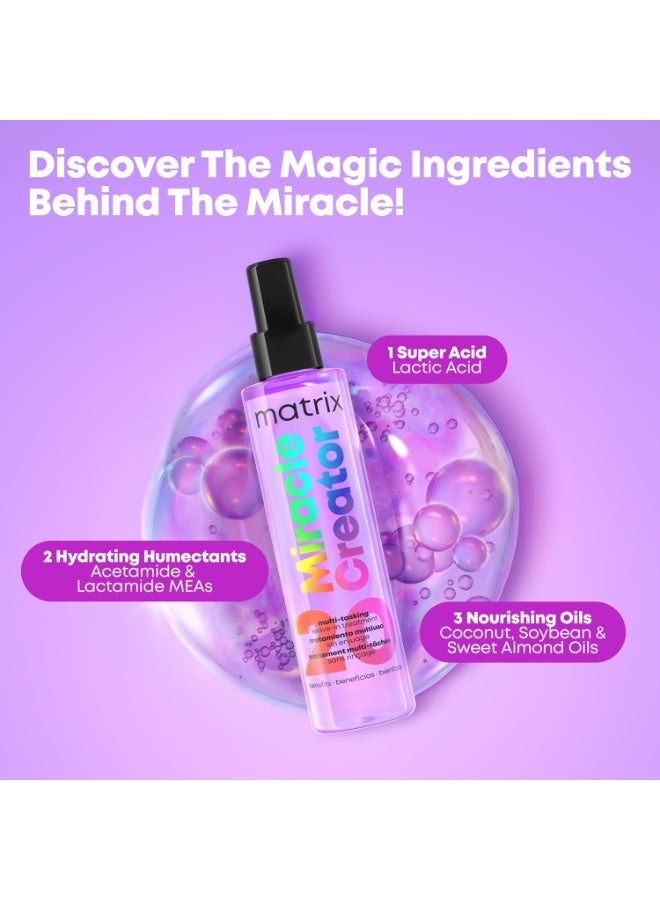 Matrix Miracle Creator Leave-In Conditioner Spray - Heat Protectant, Anti-Frizz, Moisturizing & Detangling, For Damaged Hair, Sulfate Free - Image 3