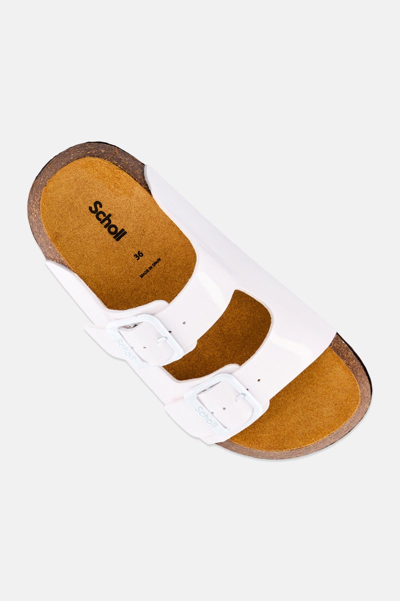 Scholl صندل نسائي نويل قابل للتعديل بإغلاق بكلة، أبيض - Image 3