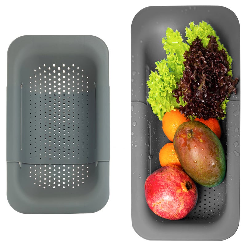 Collapsible Colander Over the Sink Colander Strainer Basket 8x1419 inch Size Extendable Strainers and Colanders