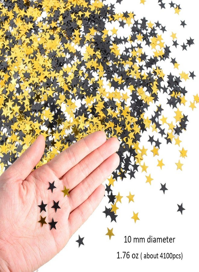 catin Star Confetti Shiny Black and Gold Table Confetti for Retirement Party Graduation Decorations Anniversary DIY Crafts 50g (About 4100 Pcs) - Image 4