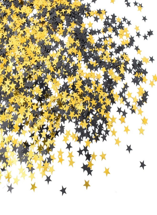 catin Star Confetti Shiny Black and Gold Table Confetti for Retirement Party Graduation Decorations Anniversary DIY Crafts 50g (About 4100 Pcs) - Image 2