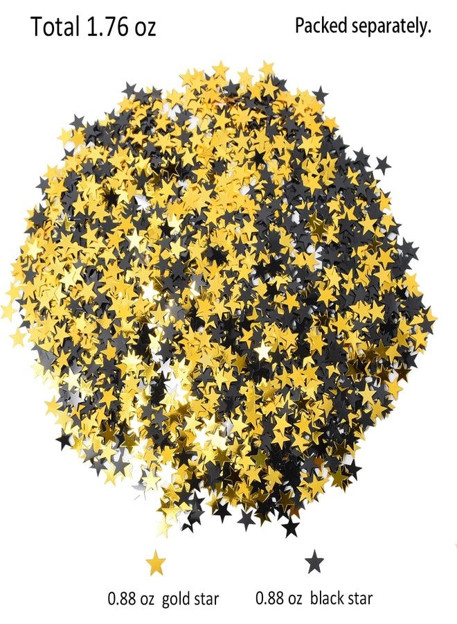 catin Star Confetti Shiny Black and Gold Table Confetti for Retirement Party Graduation Decorations Anniversary DIY Crafts 50g (About 4100 Pcs) - Image 3