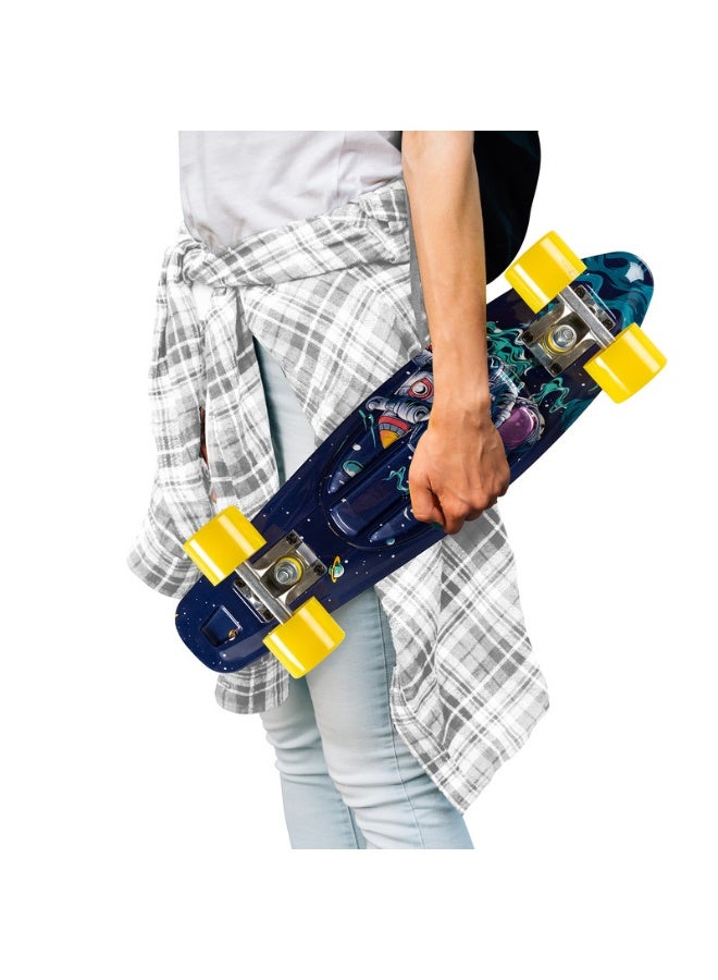 Qkids Galaxy Skateboard for Kids With Non Slip Surface, Shock Absorbing Suface, ABEC-9 Upgraded Version, Light Weight, Small & Handy - Blue  - Image 5