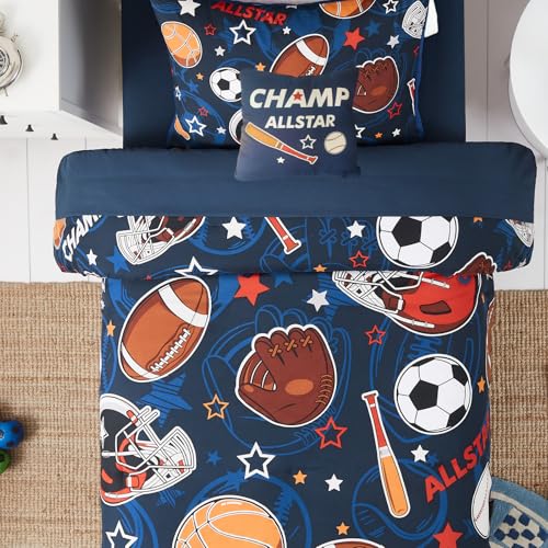 Kaleido Space Kids Comforter Set Twin Size for Boys, Glow in The Dark Ball Games Bedding Set 1 Comforter, 1 Decor Pillow, 1 Pillow Shams - Image 4