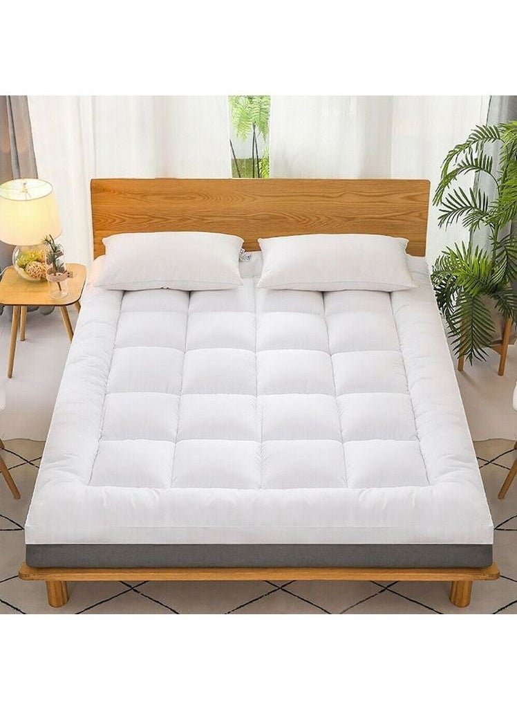 Full Mattress Pad / Cotton Quilted Fitted Cooling Mattress Topper with Soft Snow Down Alternative Fill, Breathable Mattress Protector 