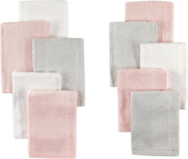 Little Treasure Unisex Baby Rayon from Bamboo Luxurious Washcloths Light Pink Gray One Size