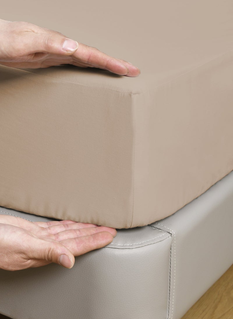 Master Home Textile Cotton Fitted Sheet Set, 100% Cotton, 200 TC, 3 Pieces Queen Size with 35 cm Deep Pocket - Image 5