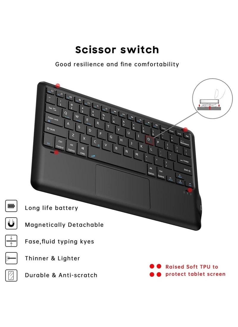 Keyboard Case for Samsung Galaxy Tab S7 FE 12.4" 2021 - Smart Wireless Waterproof Detachable Magnetic Tablet Trackpad Keyboard Cover for S7 FE SM-T730/T736 with S Pen Holder - Image 3