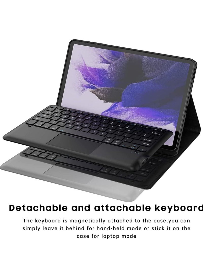 Keyboard Case for Samsung Galaxy Tab S7 FE 12.4" 2021 - Smart Wireless Waterproof Detachable Magnetic Tablet Trackpad Keyboard Cover for S7 FE SM-T730/T736 with S Pen Holder - Image 4