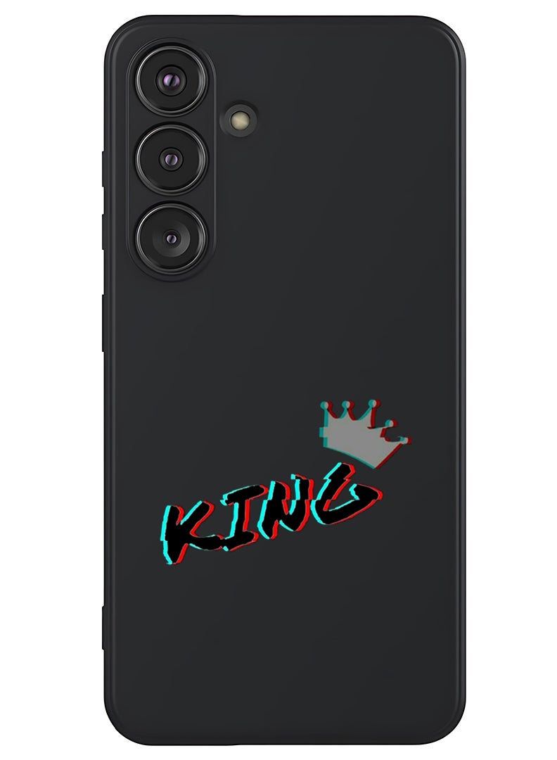 Theodor Protective Slim Fit Case Liquid Silicone Cover with Full Body Protection Anti-Scratch Shockproof Case For Samsung Galaxy S25 Plus (Black) - King - Black - Image 1