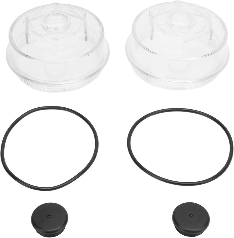 Trailer Hub Replacement Oil Cap Kit, Plastic 4 Inch Axle Cap with O Rings, 2 Set - Durable Oxidation Design, Easy Installation for and Axles - Image 1