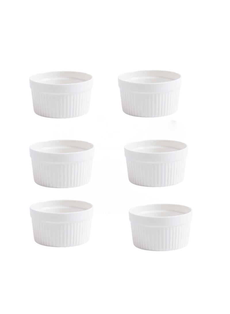 Bluejw Ramekins For Creme Brulee, Porcelain Ramekins Oven Safe, Classic Style Ramekins For Baking, Souffle Ramekins Bowls, Set Of 6  - Image 1