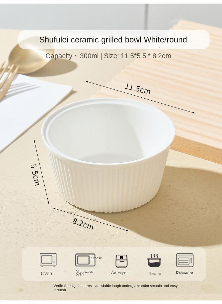 Bluejw Ramekins For Creme Brulee, Porcelain Ramekins Oven Safe, Classic Style Ramekins For Baking, Souffle Ramekins Bowls, Set Of 6  - Image 2