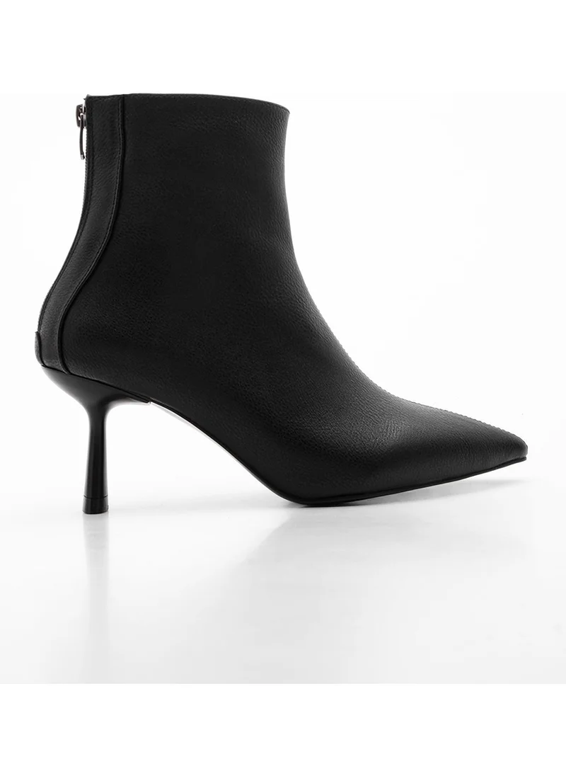 MARJIN Women's High Heel Boots & Bootie Pointed Toe Glass Heel Back Zipper Tisa