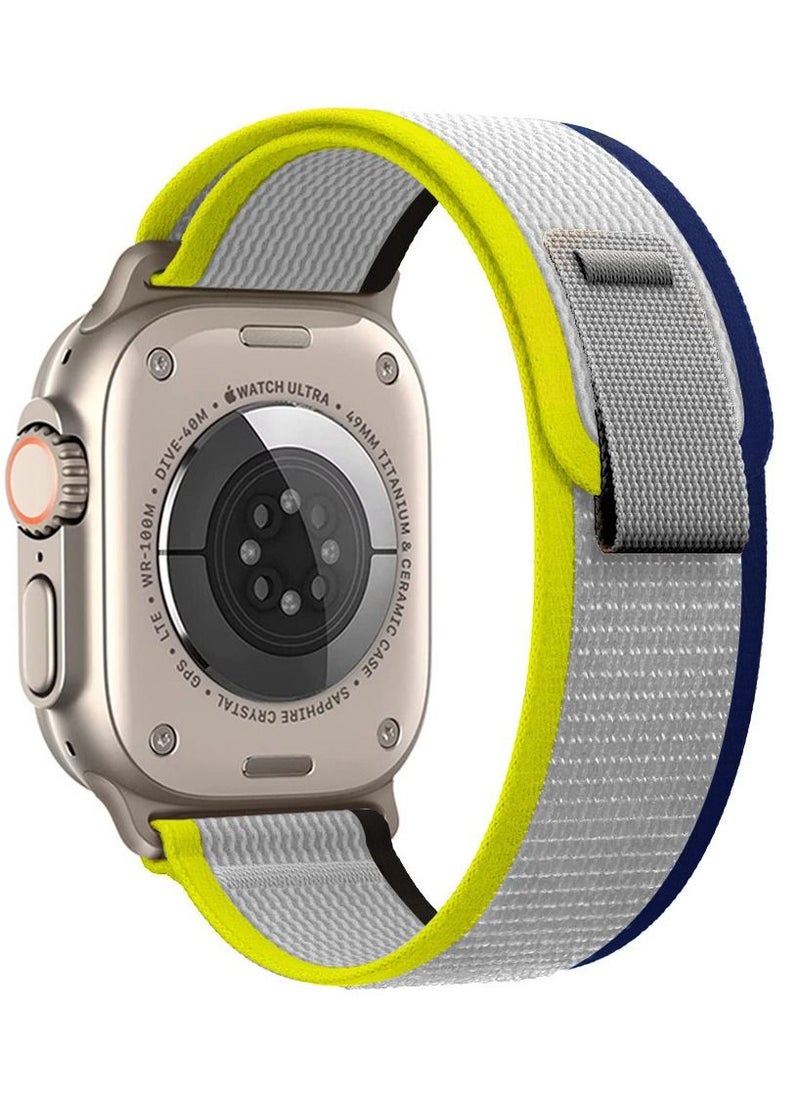 CATANES - Apple Watch Trail Band 49mm 45mm 44mm 42mm Nylon Woven Sport Strap for iWatch Series Ultra/8/7/SE/6/5/4/3/2/8 Yellow Blue - Image 1