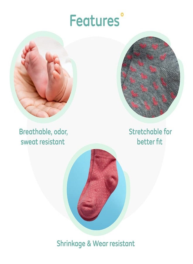 Mylo Essentials Antibacterial Ankle Length All Seasons Soft Knitted Cotton Breathable Baby Boys’ & Girls’ Socks Multi Design Pack of 3 Pairs - Multicolor (NB0-6M) I Free from Harmful Dyes - Image 4