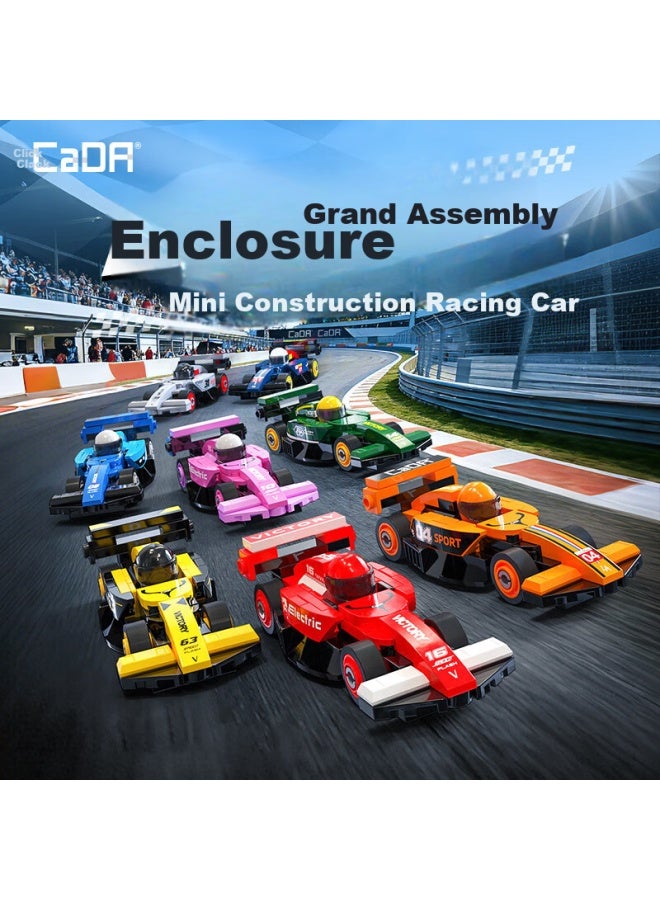 Cada F1 Racing Car Model Eight Mini Circuit Racing Building Blocks Boys Easy Assembly Kids Birthday Gift - Image 1