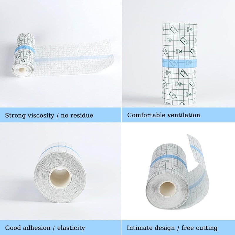 BetterJonny 2 Rolls Transparent Stretch Adhesive Bandage BetterJonny Waterproof Clear Protective Adhesive Bandages Dressing Tape for Swimming and Shower 4 inch1094 Yard - Image 5