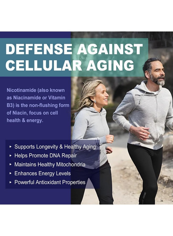 NEVISS جواهر نيكوتيناميد 500 ملغ، مكمل NAD+ (صنع في الولايات المتحدة) مع (نياسين خالي من الاحمرار) فيتامين ب3 نيكوتيناميد، ببتيدات الكولاجين لمكافحة الشيخوخة، تحسين مستوى NAD+، طول العمر والدماغ، 0 جرام سكر، 60 حبة - Image 4