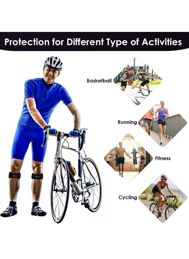 SKDK Knee Support Strap, Shock Absorbing Pain Relief Patellar Tendon Support Strap, Adjustable Silica Gel Patella Knee Cap, Protector Knee Pad For Workout Sports Running Cycling Basketball  - Image 2