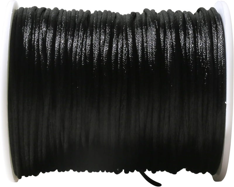 Promise Babe Black Satin Rattail Cord for Baby Teething Necklace 75m DIY Teether Craft Supplies Line - Image 1