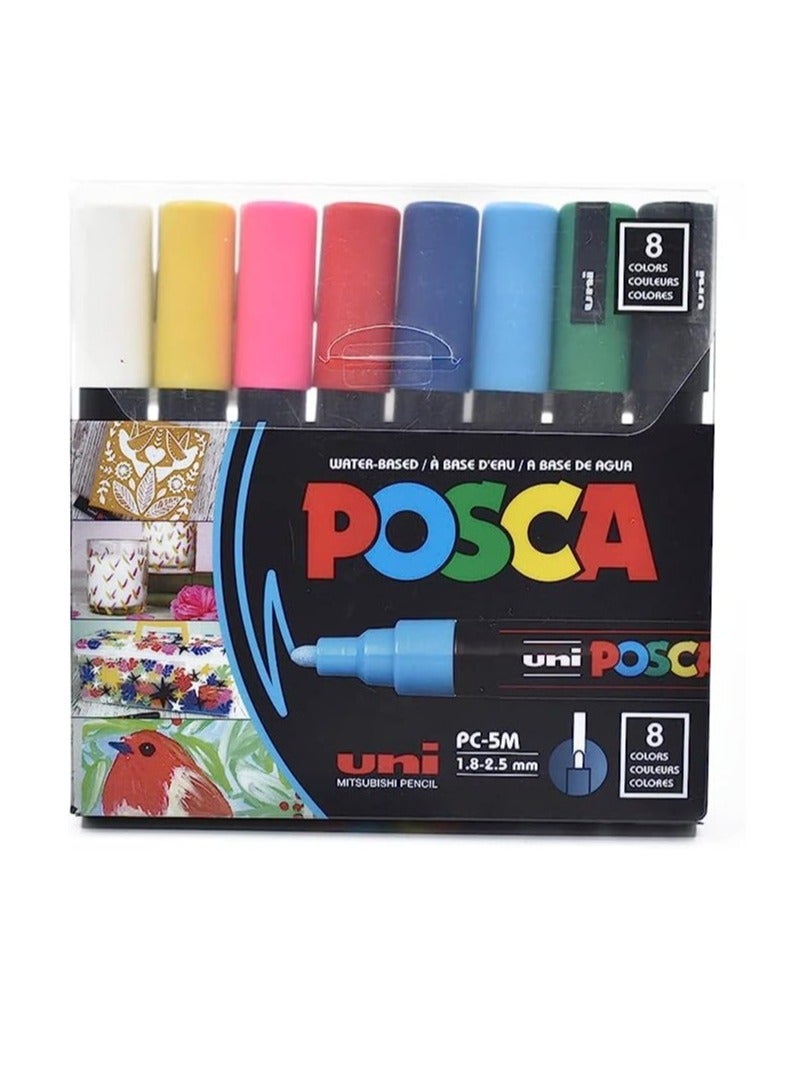 POSCA 16-Color Paint Marker Set PC-5M Fine Multicolor - Image 1