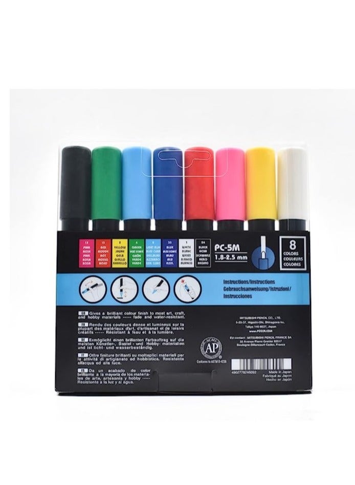 POSCA 16-Color Paint Marker Set PC-5M Fine Multicolor - Image 2