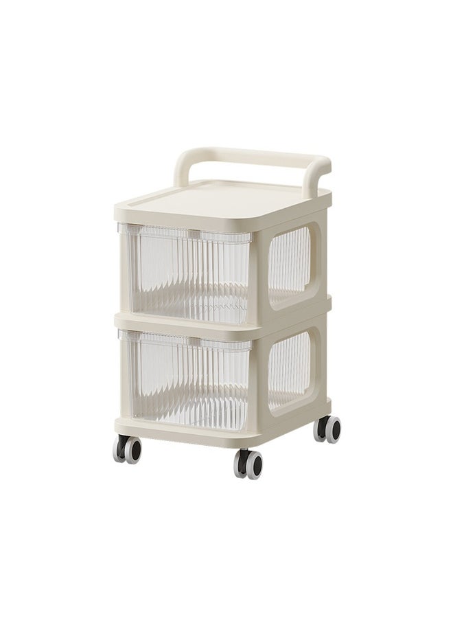ATM 2-Tier Portable Plastic Storage Cabinet with Clear Acrylic Panels - 36x26.5x46CM  - Image 1