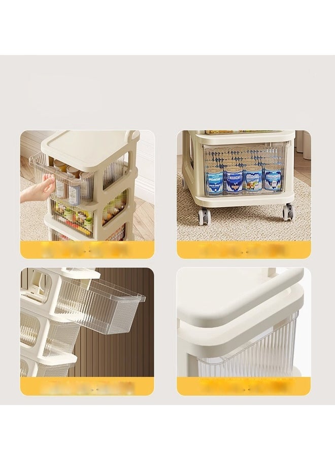 ATM 2-Tier Portable Plastic Storage Cabinet with Clear Acrylic Panels - 36x26.5x46CM  - Image 3