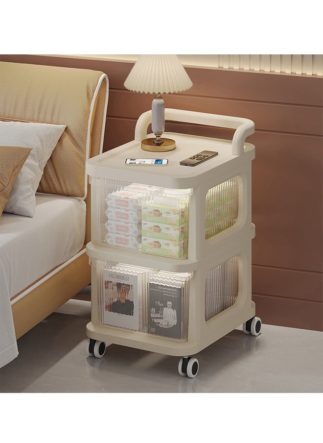ATM 2-Tier Portable Plastic Storage Cabinet with Clear Acrylic Panels - 36x26.5x46CM  - Image 2