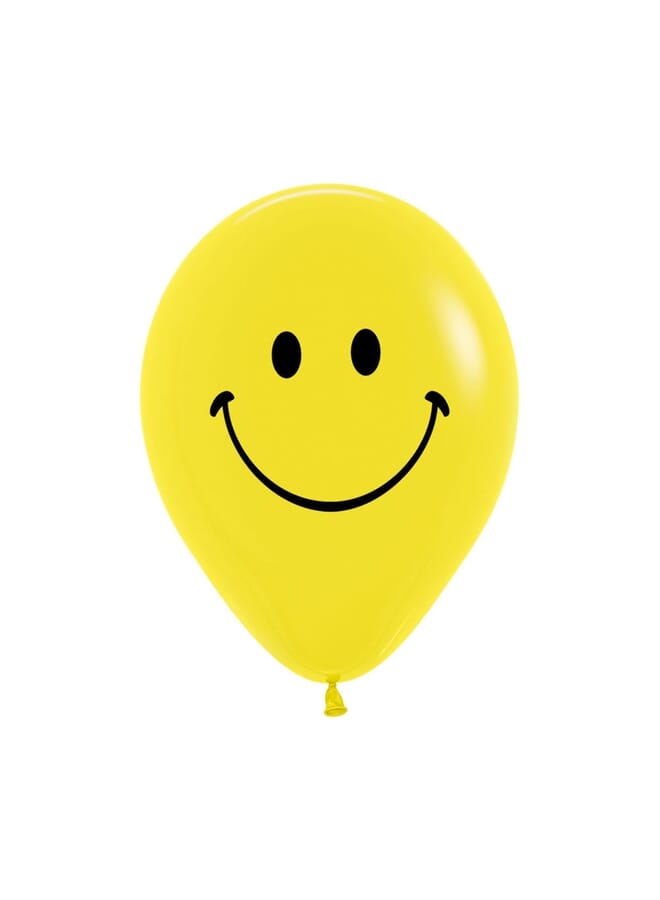 Party Time 2 Piece 2 Sided Smiley Face Round Latex Balloons 12Inch - Image 2