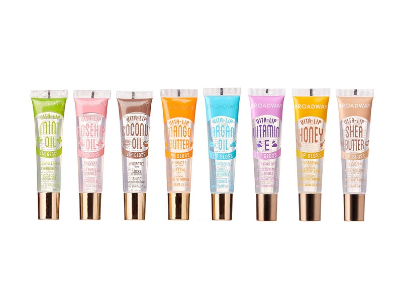 Ruby Kisses Broadway Vita-Lip Clear Lip Gloss (8 Pack), Ultra-Hydrating & Soothing Formula with Vitamins, High-Shine Non-Sticky Finish Lip Balm with Mint, Rosehip, Coconut, Mango, Argan, Honey, Shea - Image 1