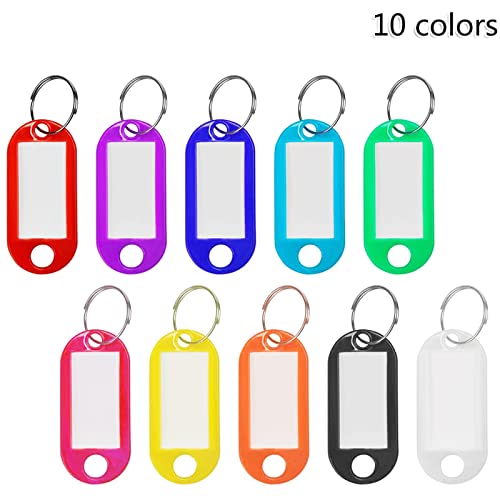 Simetufy Plastic Key Tags 220 Pcs, Key Labels with Ring and Label Window, Key Chain ID Tags, Key Identifiers for Name, Luggage 10 Colors - Image 2