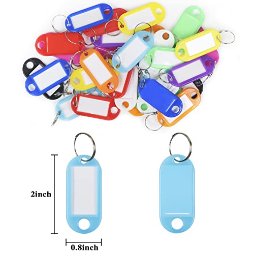 Simetufy Plastic Key Tags 220 Pcs, Key Labels with Ring and Label Window, Key Chain ID Tags, Key Identifiers for Name, Luggage 10 Colors - Image 4