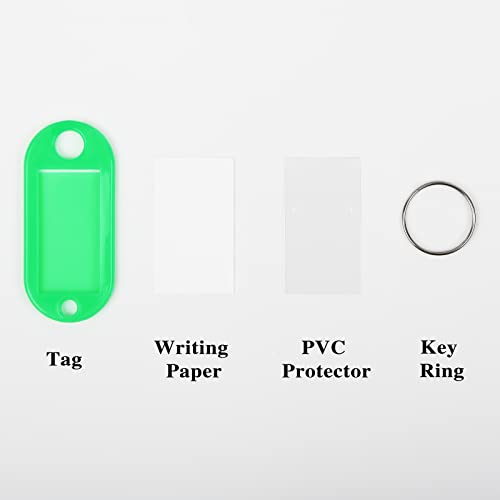 Simetufy Plastic Key Tags 220 Pcs, Key Labels with Ring and Label Window, Key Chain ID Tags, Key Identifiers for Name, Luggage 10 Colors - Image 5
