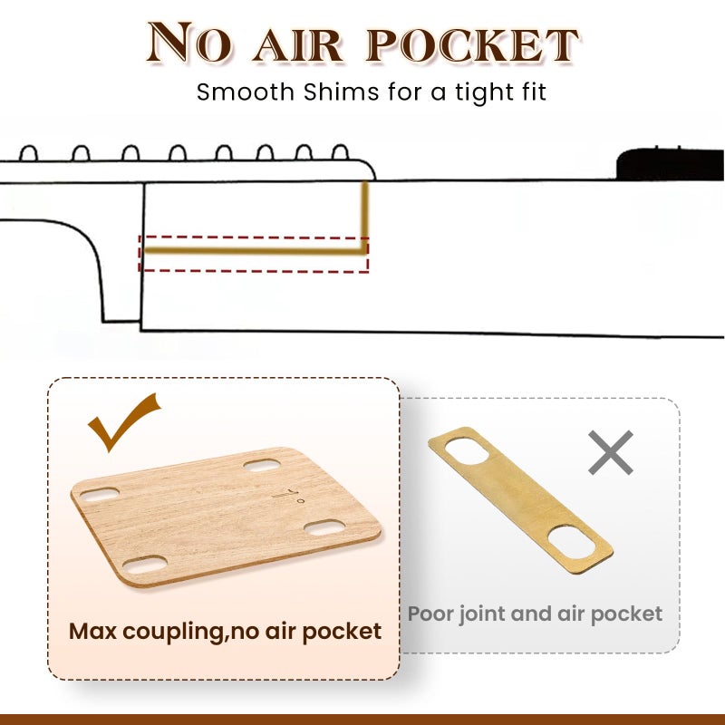 YASUOA Premium Maple Wood Guitar Neck Shim for Effective Alignment & Angle Adjustment, Suitable for All Types of Guitars-3pcs - Image 3