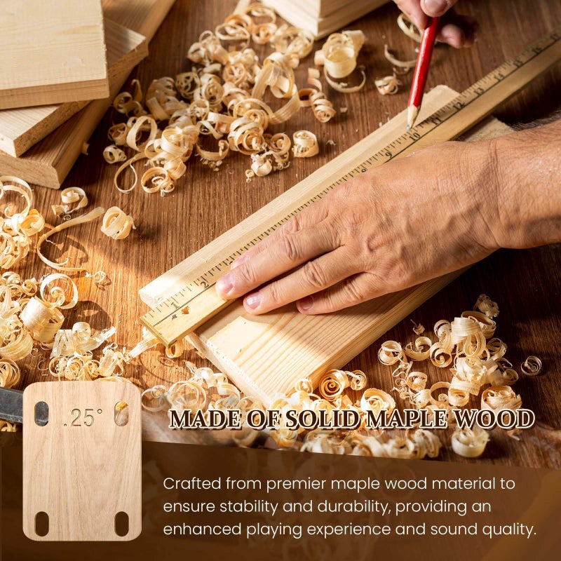 YASUOA Premium Maple Wood Guitar Neck Shim for Effective Alignment & Angle Adjustment, Suitable for All Types of Guitars-3pcs - Image 5