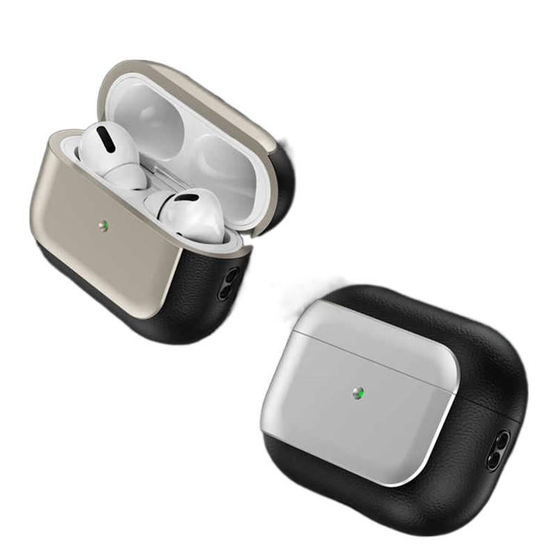 حافظة حماية متوافقة مع سماعات AirPods Pro جلدية مع تي بي يو وغطاء صلب باللون Grey وحماية من الخدش وحمل يومي خفيف خفيف الوزن من مادة TPU - LILA - Image 2