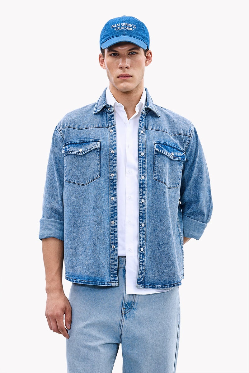 SNITCH Core Lab Double Pocket Denim Shirt - Image 1